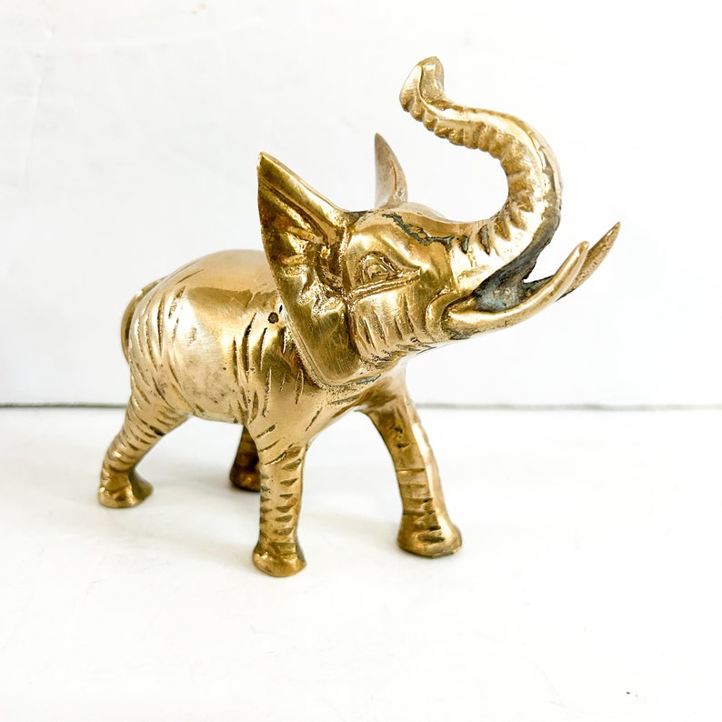 Vintage brass elephant figurine image 5