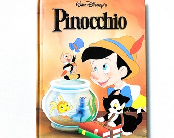 Vintage Disney Pinocchio Book, Disney Classic Series, Twin Books Large Hardcover