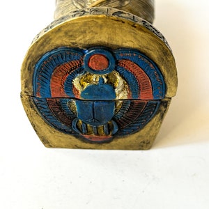 Vintage Egyptian Sarcophagus Box, Collectible Decor image 9