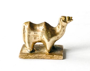 Vintage miniature brass camel figurine