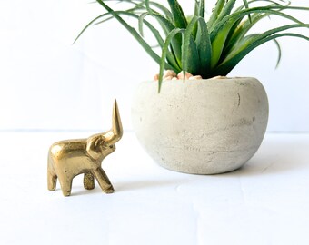 Tiny vintage elephant, brass miniature figurine