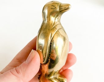 Vintage Brass Penguin Figurine