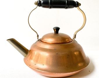 Vintage Copper Tea Kettle, Coppercraft Guild Teapot, Mid Century Modern