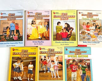 Vintage babysitters club paperback books, lot of 7 including super special editions