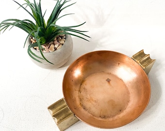 Vintage Chase Copper and Brass Art Deco Ashtray