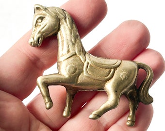 Vintage miniature brass horse figurine