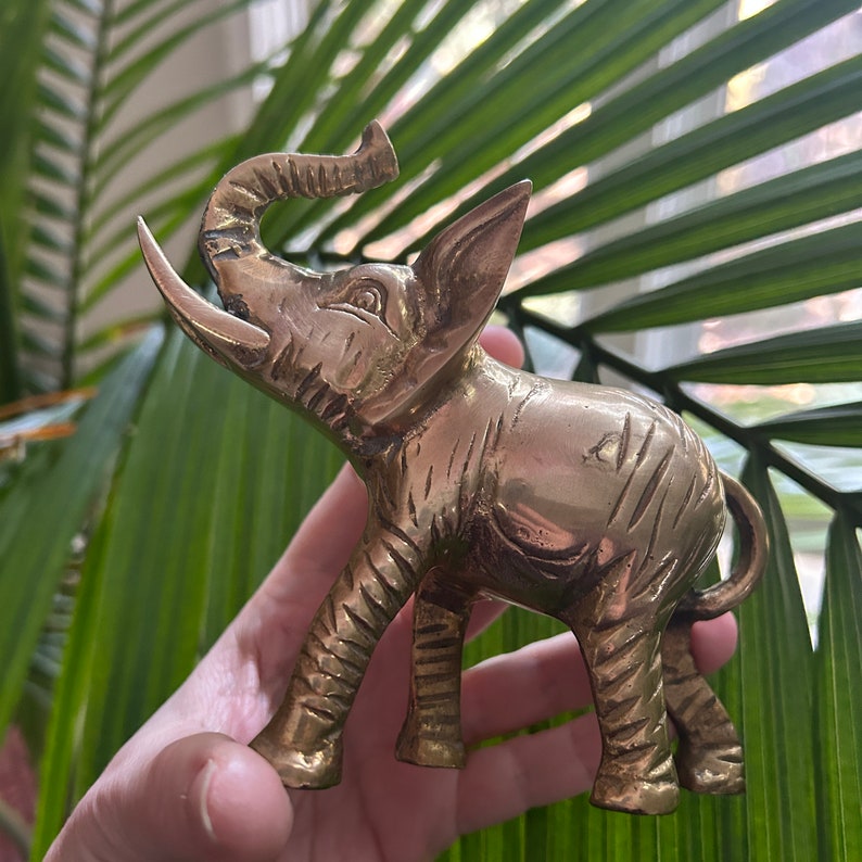 Vintage brass elephant figurine image 10
