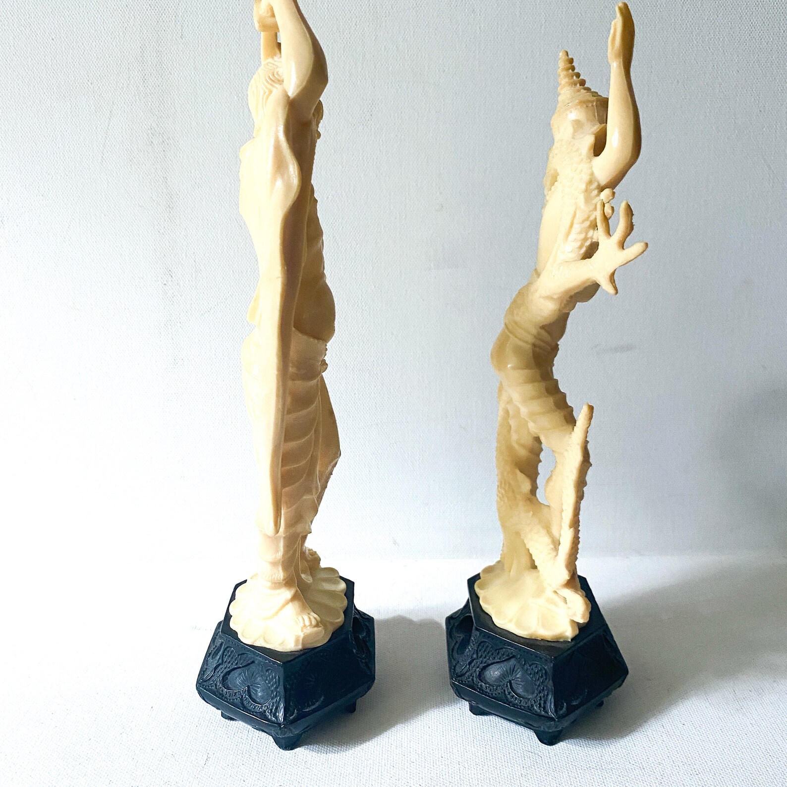 Vintage Asian Statues Depose Italy Fontani Dragon Dance Etsy