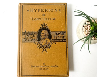 Antique book, Hyperion by Henry Wordsworth Longfellow, 1882