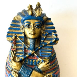 Vintage Egyptian Sarcophagus Box, Collectible Decor image 8