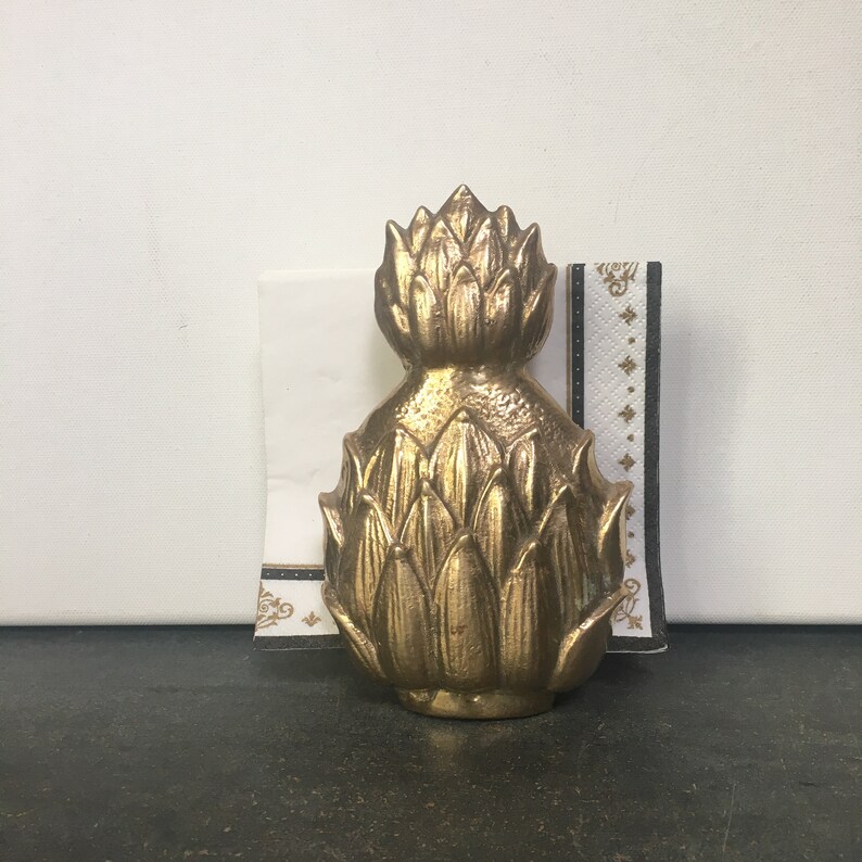 Brass Napkin Holder Vintage Office Decor Vintage Kitchen Decor Pineapple Letter Sorter
