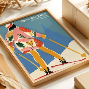Apres ski wall magazine art, vintage ski print, ski magazine poster, ski lodge wall art, vintage ski decor, retro ski wall art