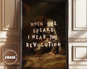 Feminist Art Print, Empowerment Poster, Feminist Quote Art, Girl Power Decor, Feminism Print, Maximalist Decor, Classical Art Print