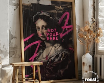 No es tu impresión de bebé, arte de pared feminista, impresión maximalista, impresión de girl power, empoderamiento, impresión de girl boss, impresión de boss babe, arte de la habitación de las mujeres