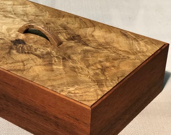 Mahogany Keepsake Box with Gnarled Oak Lid