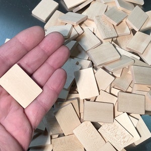 Wooden Tiles 1-1/2 x 1 x 3/16 lot of 20 image 5