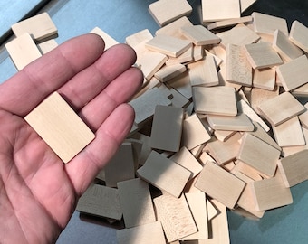Wooden Tiles 1-1/2" x 1" x 3/16" (lot of 20)