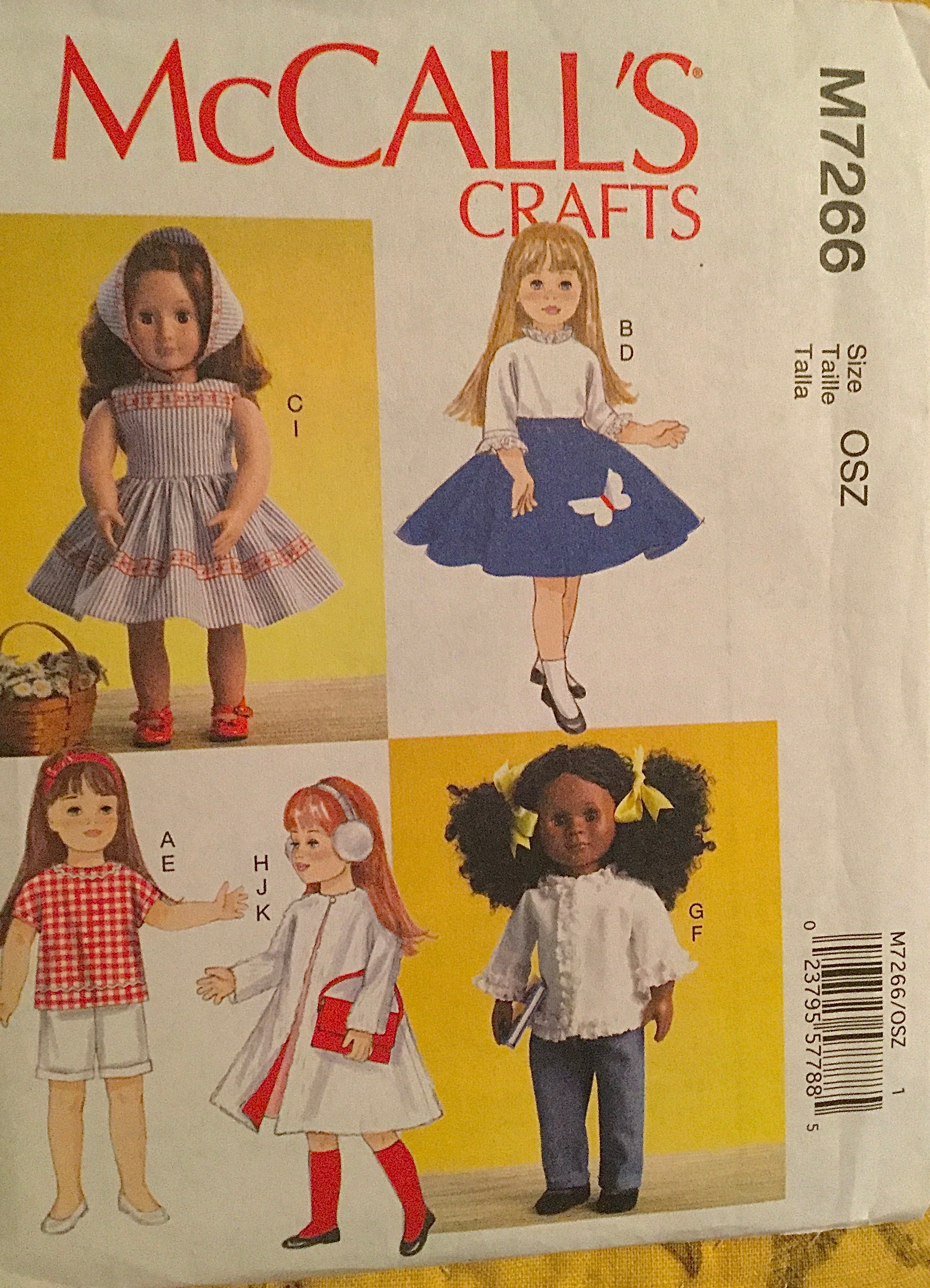 P118 Mccalls Doll Clothes Pattern Vintage Style for 18 Etsy Canada