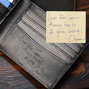 Cartera de cuero genuino grabada, cartera personalizada, cartera personalizada, regalo para novios, cartera para hombres, cartera para padrinos de boda, regalo de Navidad para él