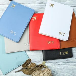 Personalized Vegan Leather Luggage Tag&Passport Holder, Custom Passport Cover, Custom Luggage Tag, Personalized Passport Wallet, Travel Set