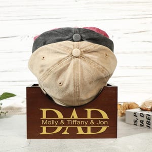 Personalized Cap Holder, Cap Stand, Perfect Father&#39;s Day Gift, Baseball Cap Organizer, Gift for Him, Hat Organizer for Dad, Hat Storage Box