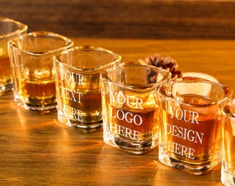 Vaso de chupito de 2 oz con logotipo personalizado, logotipo de empresa personalizado, vaso de chupito grabado, logotipo promocional personalizado, vasos de chupito para productos, regalo corporativo