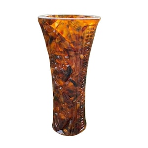 Vaso in vetro ambrato fatto a mano: stile vintage Art Déco