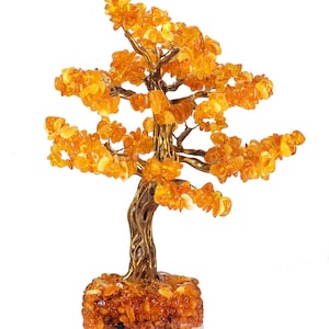 Handmade Baltic Amber Money Tree: Feng Shui Home Decor