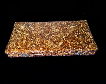 Handmade Baltic Amber Backgammon Set: Wood Board with Amber Chips