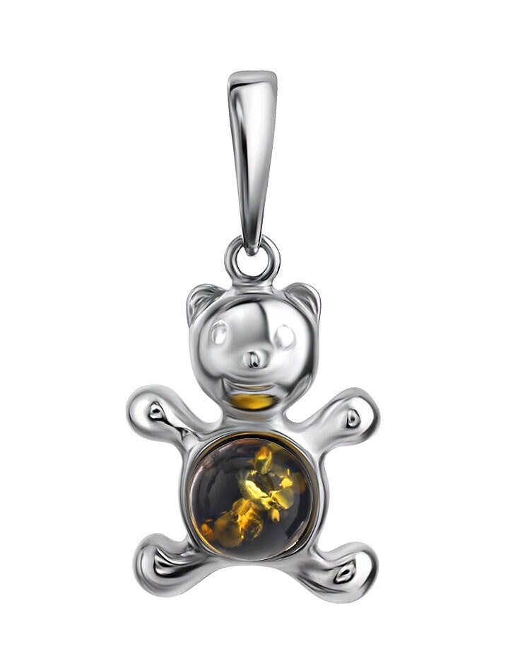 Bear Pendant Silver Green - Etsy