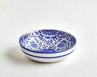 Blue Flower Pasta Plate