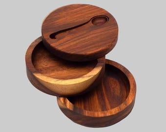 Wooden Spice Tower with spoon