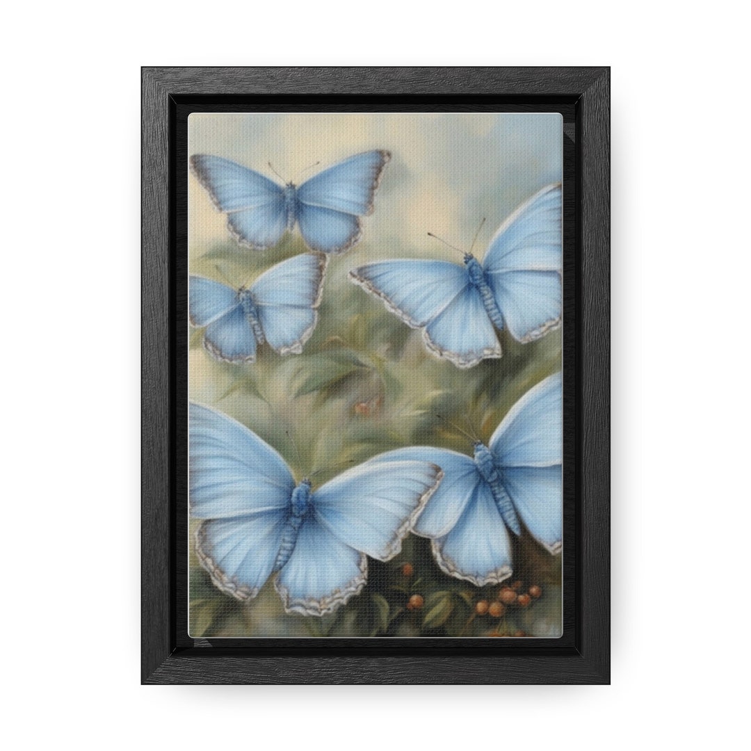 butterfly-canvas-pictures-paintings-blue-pastels-home-decorations