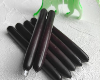 Black UK Pure Beeswax Hand Dipped | Pillar | Taper | Ritual Candles (12cm&14cm)