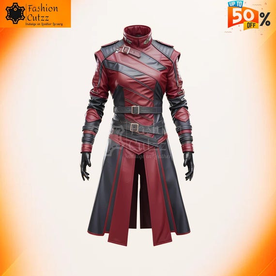 Bloodline Syndicate Red & Black Assassin Leather Creed Costume