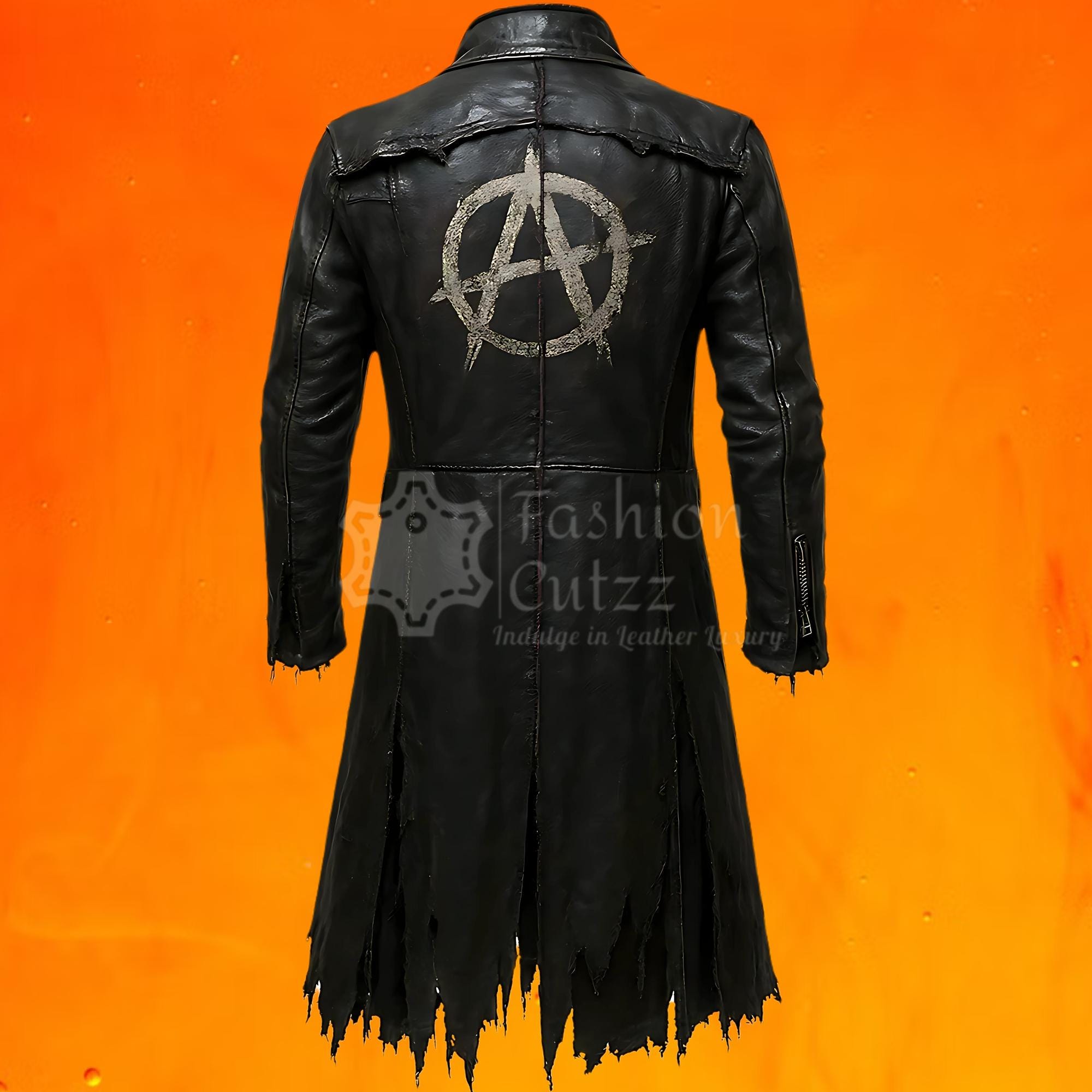 Apocalypse Black Destroyer Leather Biker Trench Coat Apocalypse Black Destroyer Leather Biker Trench Coat