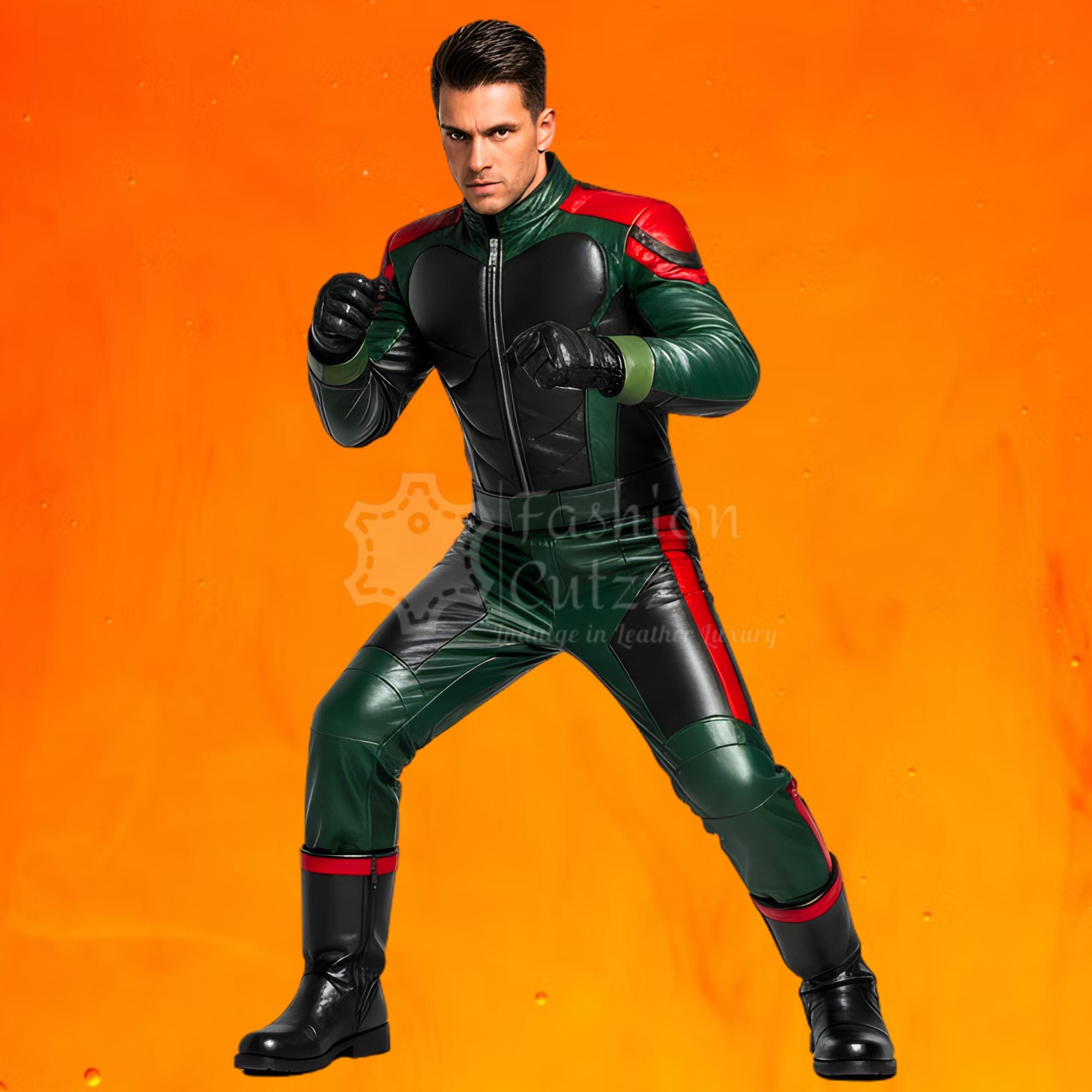 Green Insect Rider Leather Armor Suit | Fantasy Superhero Cosplay ...