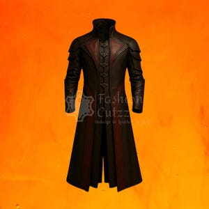 Crimson Vortex Warlord Leather Gothic Stealth Assassin Battle Costume - Reinforced Medieval Warrior LARP Armor Cloak - Rugged Combat Jacket