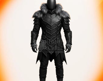 Black Leather Gothic Werewolf Suit | Beast Fantasy Cosplay Commission Gear | LARP Medieval Armor Costume
