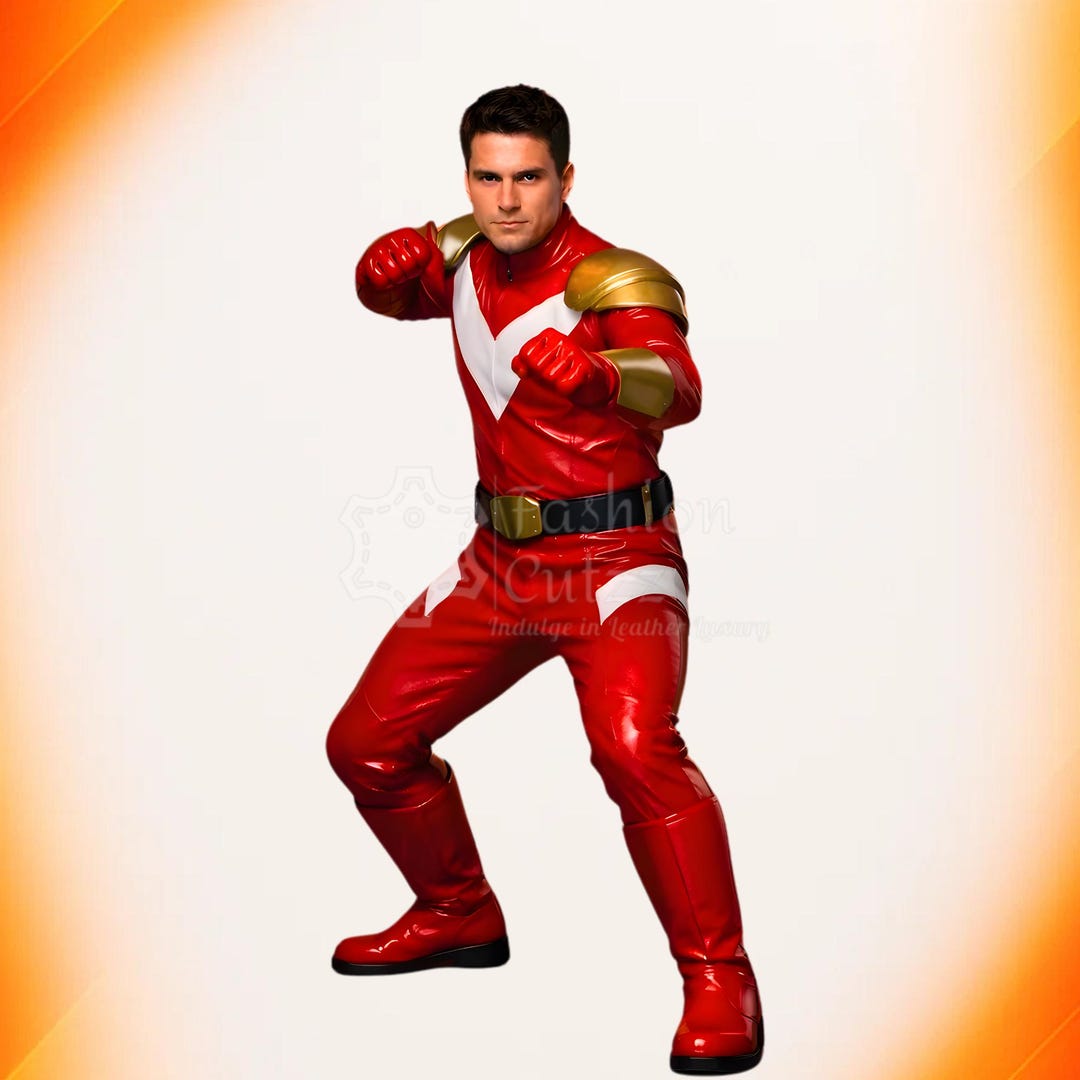 Robot Power Ranger Costumes Fantasy Red & White Power Ranger Suit | Reinforced Superhero Warrior ...