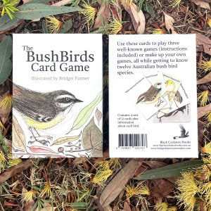 THE BUSH BIRDS Juego de cartas de aves australianas de la artista grabadora Bridget Farmer