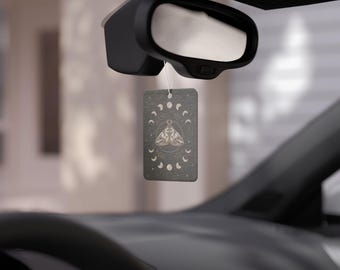 Deodorante per auto Celestial, decorazione auto Boho, etichetta profumata con fasi lunari, regalo aromatico per viaggi su strada, viaggi per amanti della natura