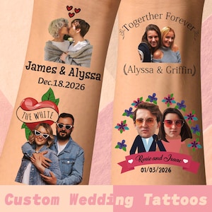Hochzeit Party Tattoo, personalisierte temporäre Tattoos für Gäste, temporäres Tattoo, Hochzeitsdekorationen, paar Tattoo, individuelles Hochzeitsgeschenk