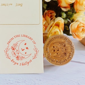 CUSTOM SAMP, Individuell Aus der Buchbibliothek Stempel, Personalisierter Stempel, Personalisierter Adressstempel, Geschäftsstempel, Hochzeitsstempel