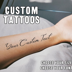 Tijdelijke tattoo aangepaste woorden - gepersonaliseerde naam - handschrifttattoo - tattoo aangepaste schrift - woordtattoo-handtekeningtattoo
