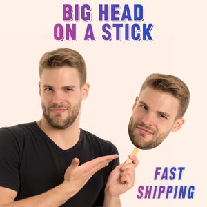 Custom Face on A Stick, Bachelorette Party, Custom Face Cutout, Bridal Party Props, Birthday Photobooth, Pet Face on a Stick, Face Fan