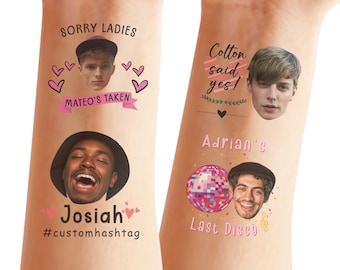 Custom tattoos, Hen do temporary tattoos, Bachelorette Party Favors, hen do gifts, Personalized Tattoo, picturetattoo