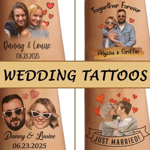 Hochzeit Party Tattoo, personalisierte temporäre Tattoos für Gäste, temporäres Tattoo, Hochzeitsdekorationen, paar Tattoo, individuelles Hochzeitsgeschenk