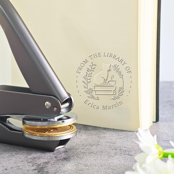 Personalized Book Embosser, Custom Book Embosser, Custom Library Embosser for Books, Book Lover Gifts, From the Library of