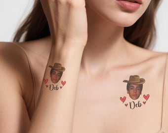 Gepersonaliseerde aangepaste vrijgezellenfeest, gezichtstatoeages bruidegom, tatoeage bruid, tijdelijke tattoos op maat, feesttatoeages, feestartikelen